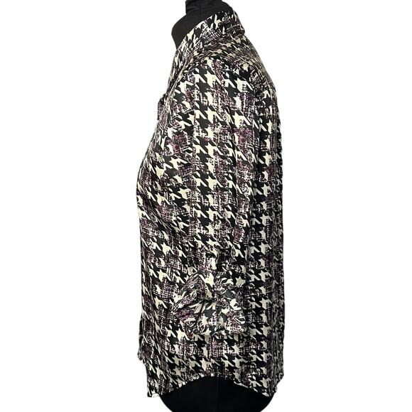 NWT Evan Picone Herringbone Satin Button Down Size 12P - Picture 2 of 7